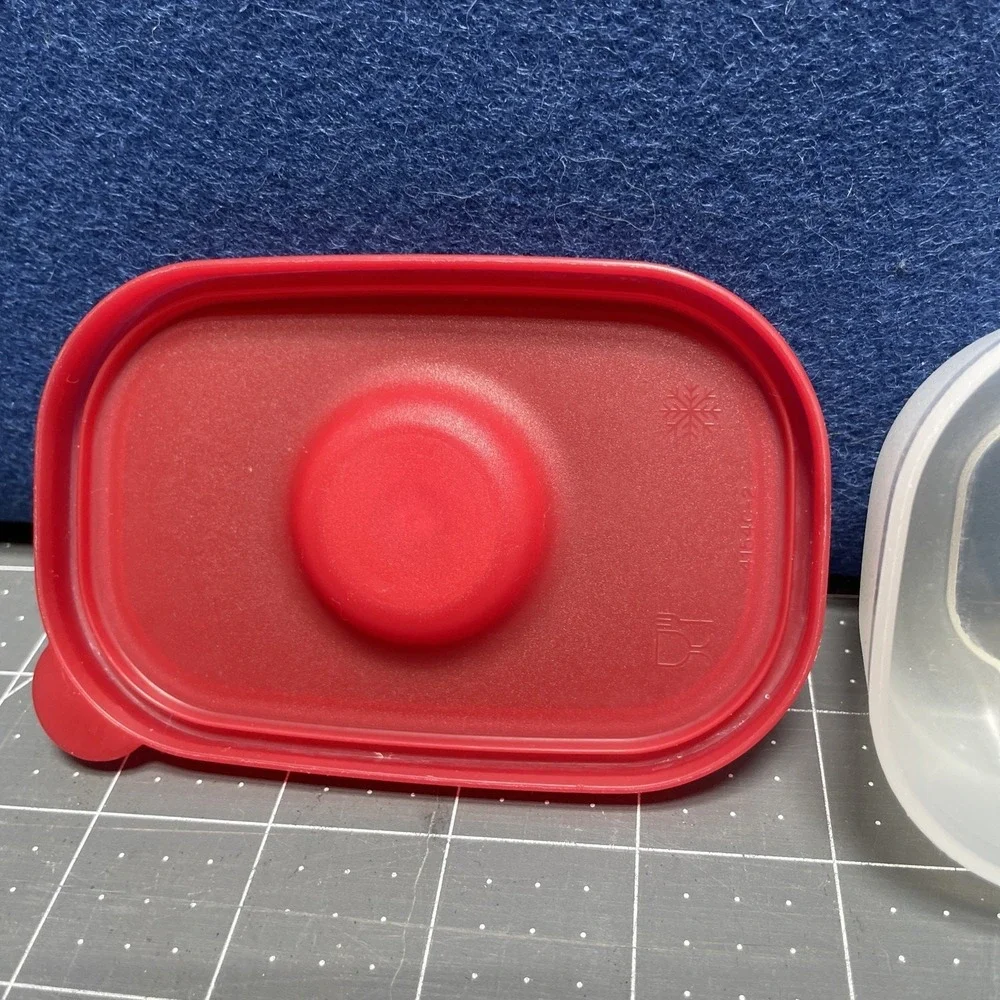 Tupperware Smart‎ Dial Container Freezer Safe 4oz 110mL Red Lid 4160C 4154C